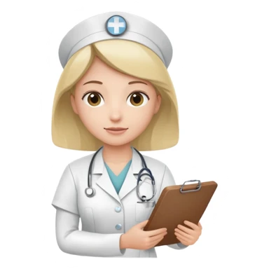 A nurse attending to a patient at the hospital sticker