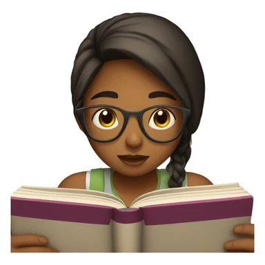 Girl reading a book sticker
