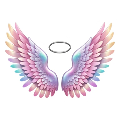 Tiny, mini, so small, soft pink, sparkly angel wings sticker