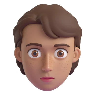 Polish man with medium length brown hair and freckles around his left eye sticker