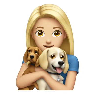 Blonde girl with a dog sticker