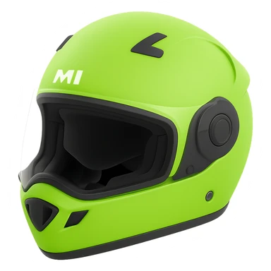 Edit the snowmobile helmet to have a modern design with neon green color. Keep the background transparent. sticker