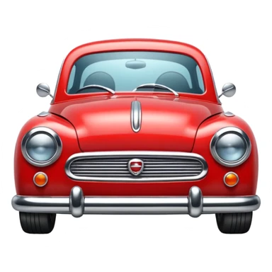red small retro car front sticker