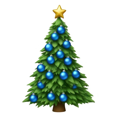 Christmas tree with blue ornaments sticker