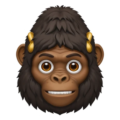 black men, with gorilla on his head sticker