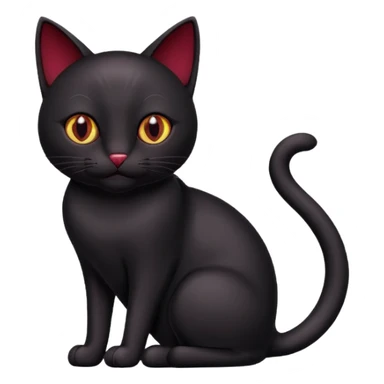 Black cat with burgundy node sticker