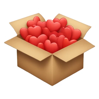 Box full of red hearts sticker