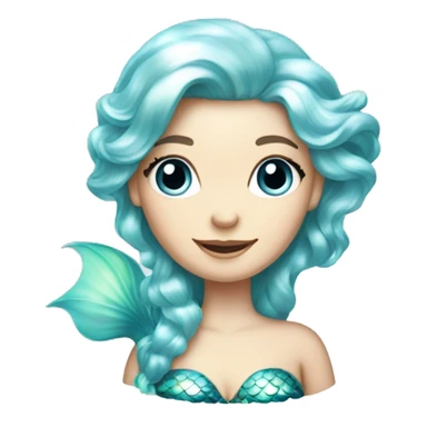 Iridescent mermaid white girl with iridescent tail sticker