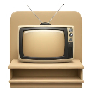 Beige modern tv on a shelf sticker