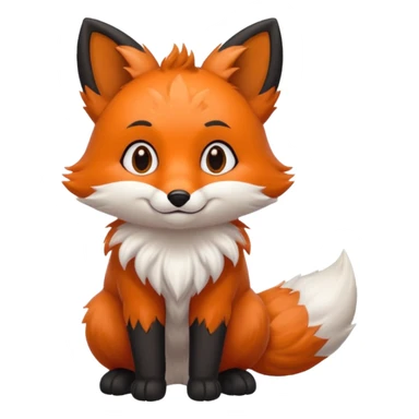 Floofy the Creampuff fox blackish gray fur color chubby Black paws orange color 3 tails sticker