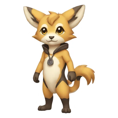 Anthro Chibi-style-Fur-Sona-Fakémon Full Body sticker