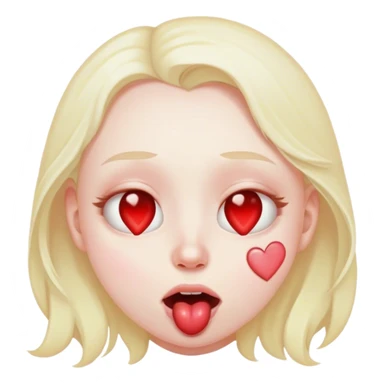 Heart eyes with drool sticker