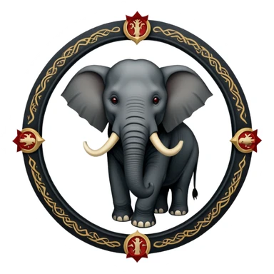 Republican Party Elephant but in a Game Of Thrones Intro Sigil Form - in a square picture frame sticker