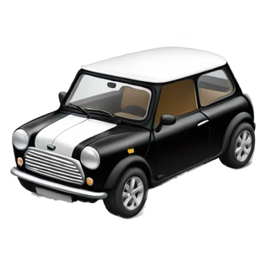 Black and white mini cooper sticker