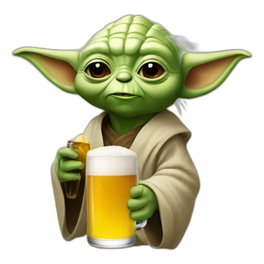 Yoda drink a beer sticker