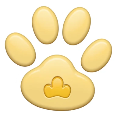a pastel yellow pawprint sticker
