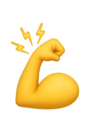 emoji 3d stile iphone che rappresenta lo stimolo che un piano di allenamento da al muscolo 3d sticker