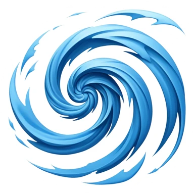 Powerful gusting blue wind with swirling air movement sticker