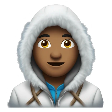 Eskimo in a hood covered with snow sticker