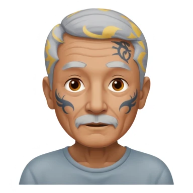 elderly man with body and face tattos sticker