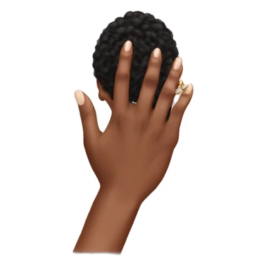 black female hand with engagement ring sticker