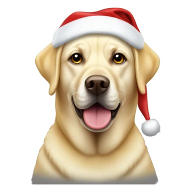 Yellow labrador wearing santa hat sticker
