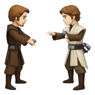 Anakin vs obi-wan battle sticker