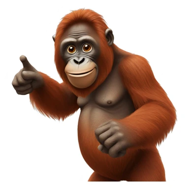 orangutan pointing with his index finger as he waves his index finger  sticker