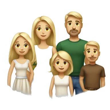 Family. Blonde mother, blonde father, 3 daughters, 1 mexican son sticker