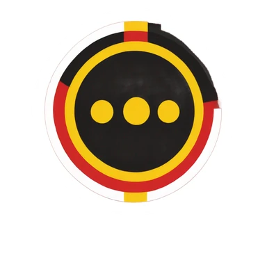 Aboriginal flag red black with yellow circle sticker