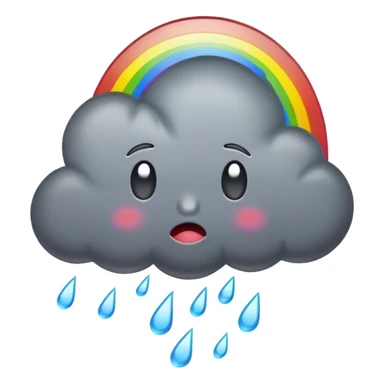 Emoji weinende Regenwolke mit Regenbogen sticker