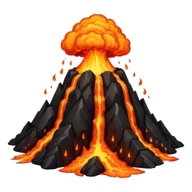 an erupting volcano with lava sticker