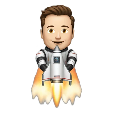 elon musk on the rocket sticker