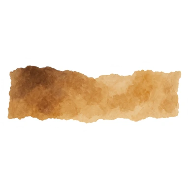 abstract irregular torn paper strip, warm brown tones, watercolor effect, transparent background, no face, no hands, no legs, no characters sticker