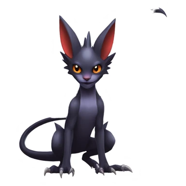  Kawaii Edgy Cool Vampiric Beautiful Noivern-Nargacuga-Litten with big Bat Ears full body sticker