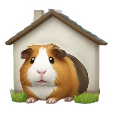 Guinea pig and house sticker