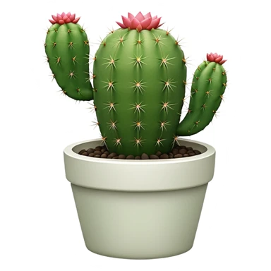 Cactus + white pot, Window Plants. sticker