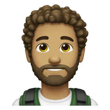 My boyfriend with Brown Curls and Green eyes with a beard sticker