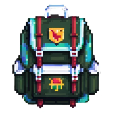 Backpack with badge sticker