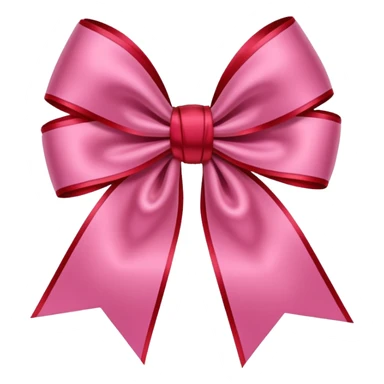 Dark Pink with red colour ribbon bow sticker
