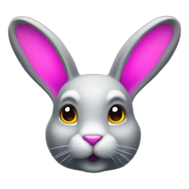 neon rabbit attention sticker