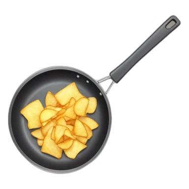 cooking chips and microchips frying in pan sticker