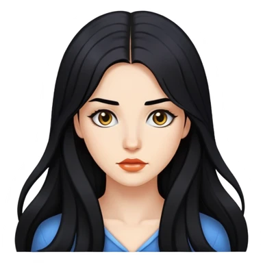 "- Nữ
- 25 tuổi
- Da trắng
- Tóc đen, dài (ngôi giữa)
- Mặt bình thường, mặt dài
- Slay sticker