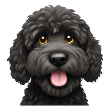 Black fluffy labradoodle sticker