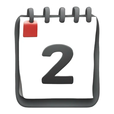 calendar with number 2 sticker