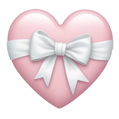 Pastel pink heart with white bow sticker