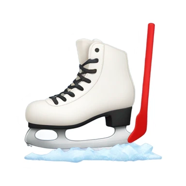 Ice skate holding red pitchfork  sticker
