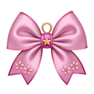 sakura bow with star accents sticker