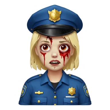 blonde zombie police sticker