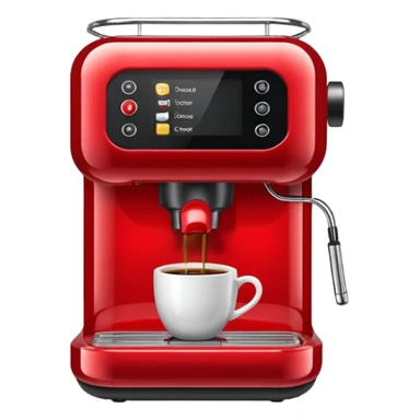 red coffe machine sticker